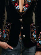 Apolonia | Elegante americana floral multicolor bordada