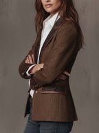 Gisela | Blazer elegante con paneles y estampado de espiga