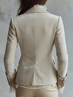 Constanza | Blazer elegante color marfil bordado estilo sastre