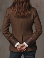 Gisela | Blazer elegante con paneles y estampado de espiga