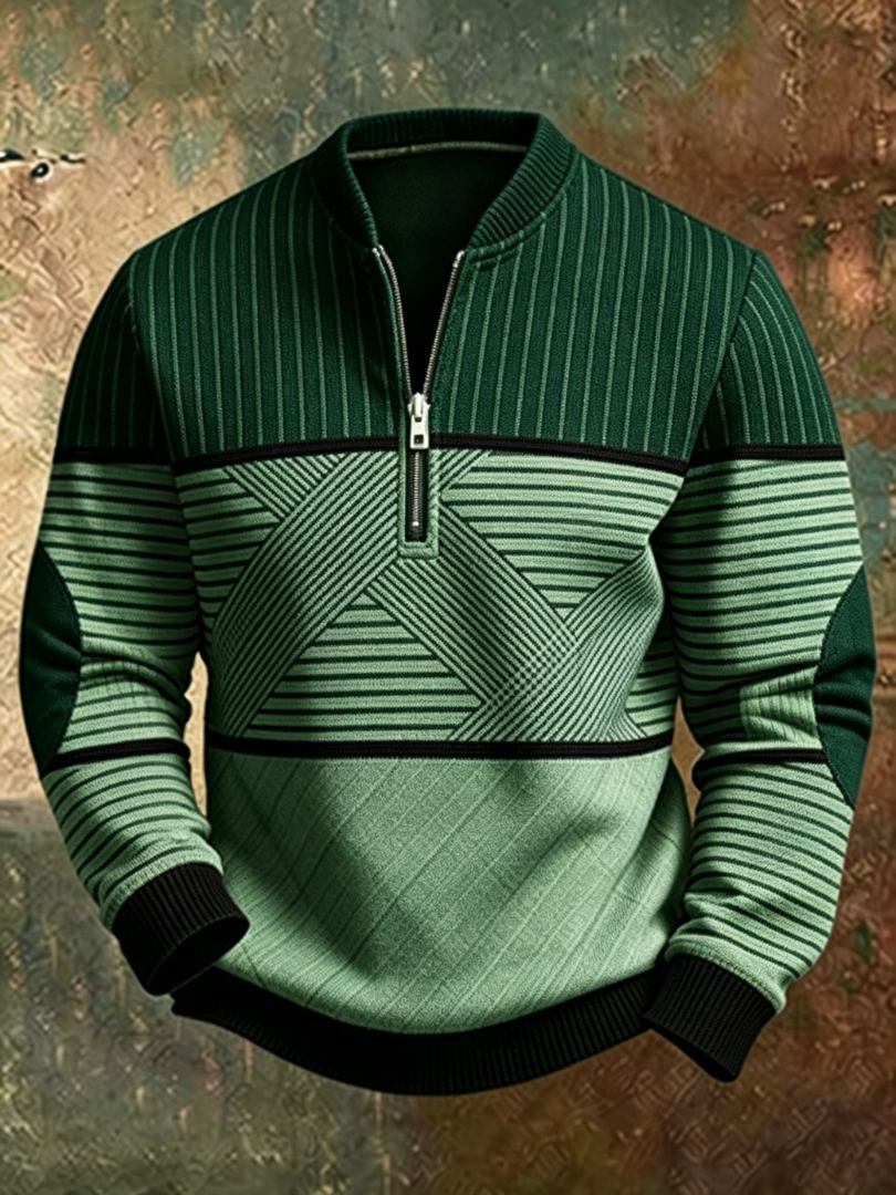 Viktor | Suéter moderno para hombre con media cremallera y estilo elegante