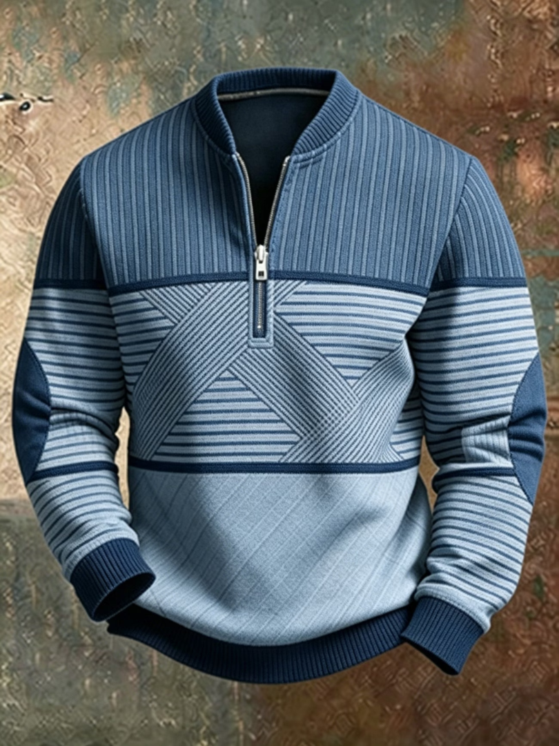 Viktor | Suéter moderno para hombre con media cremallera y estilo elegante