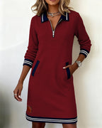 Noelia | Elegante Vestido Casual de Manga Larga con Cremallera
