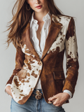 Ágata | Blazer vintage sostenible con estampado de vaca