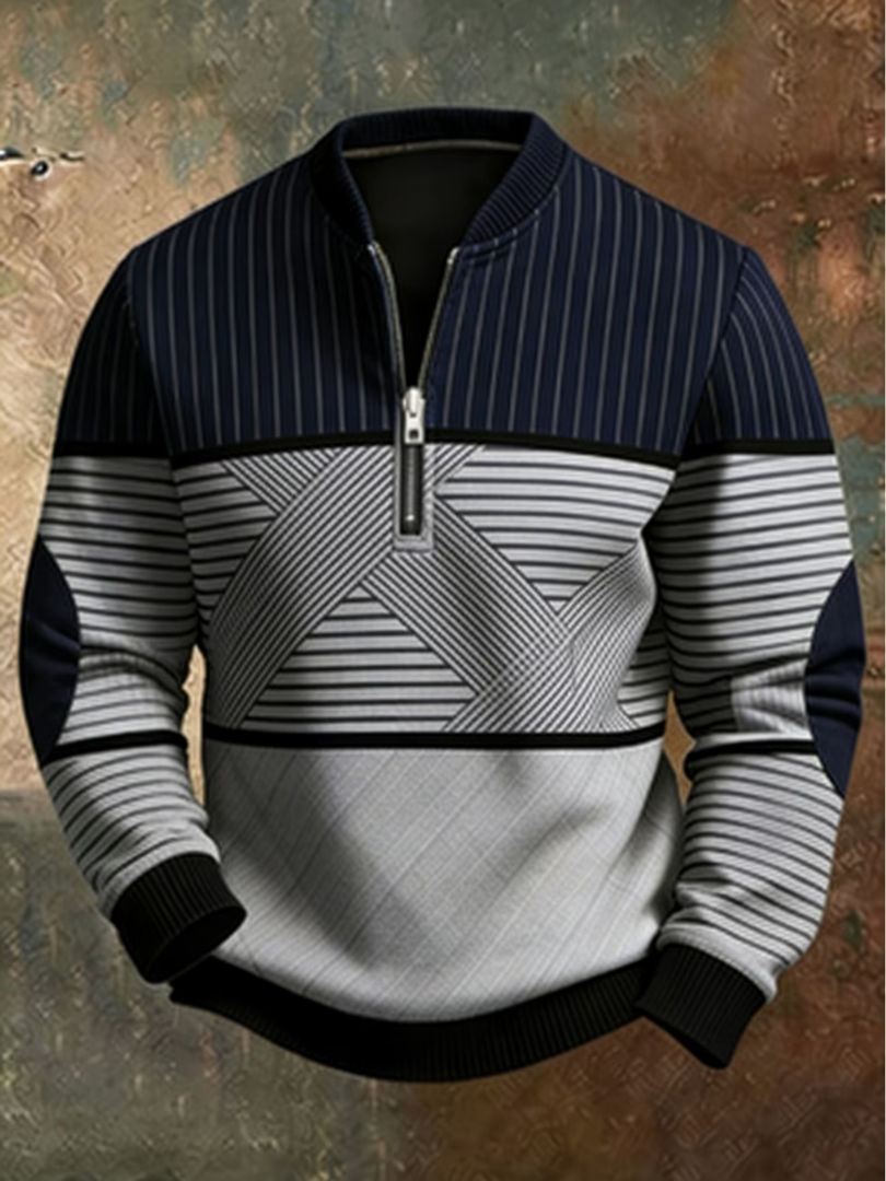 Viktor | Suéter moderno para hombre con media cremallera y estilo elegante