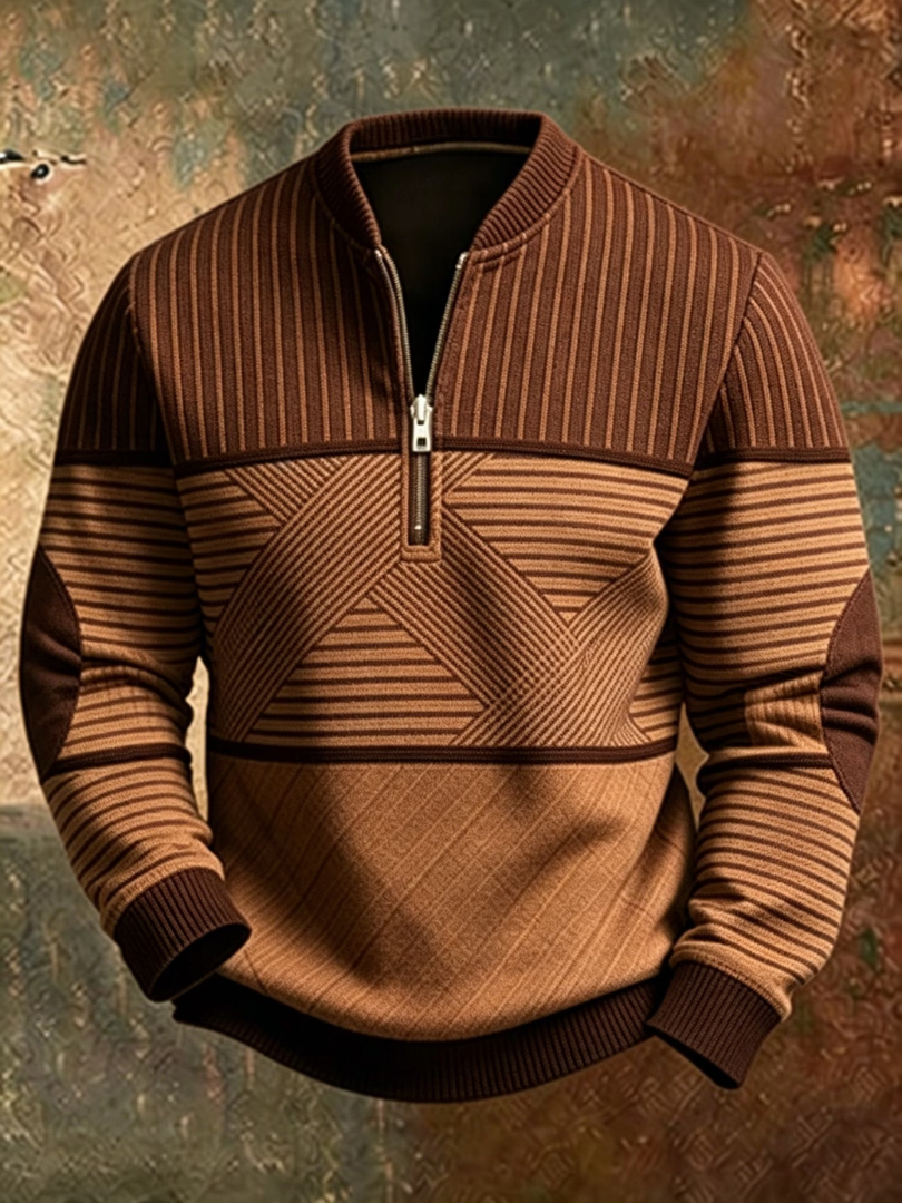 Viktor | Suéter moderno para hombre con media cremallera y estilo elegante