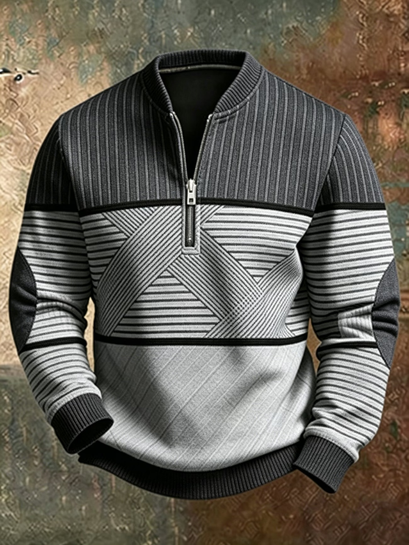 Viktor | Suéter moderno para hombre con media cremallera y estilo elegante