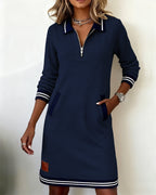 Noelia | Elegante Vestido Casual de Manga Larga con Cremallera