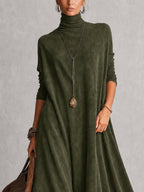 Lorena | Vestido largo efecto ante con bajo de encaje
