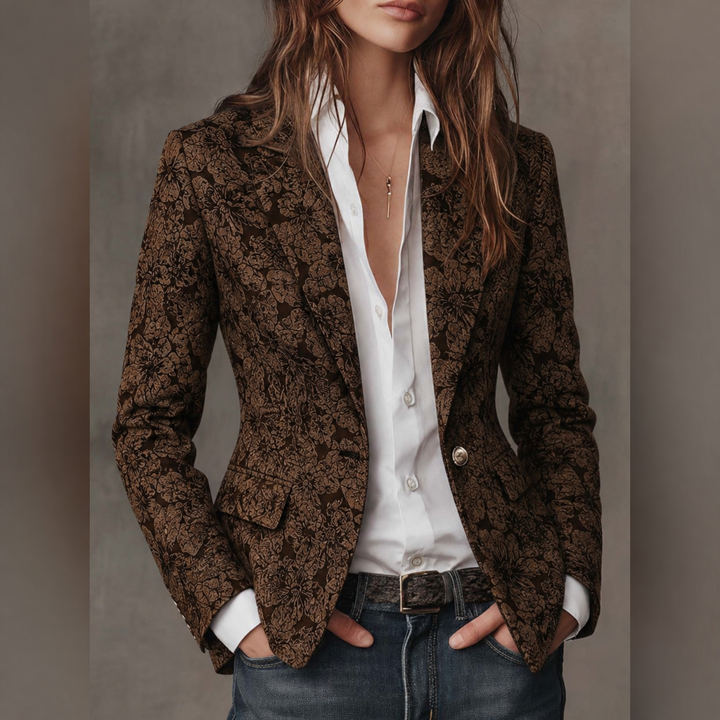 Estela | Elegante blazer entallado de jacquard de cachemira