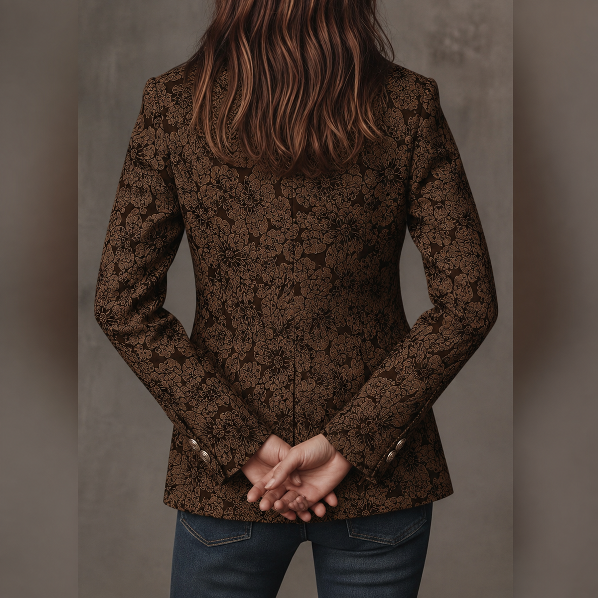 Estela | Elegante blazer entallado de jacquard de cachemira