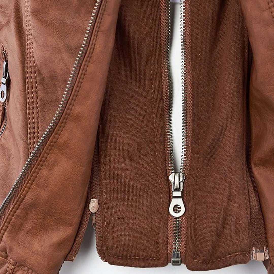 Flavia | Elegante chaqueta de cuero resistente y de alta calidad