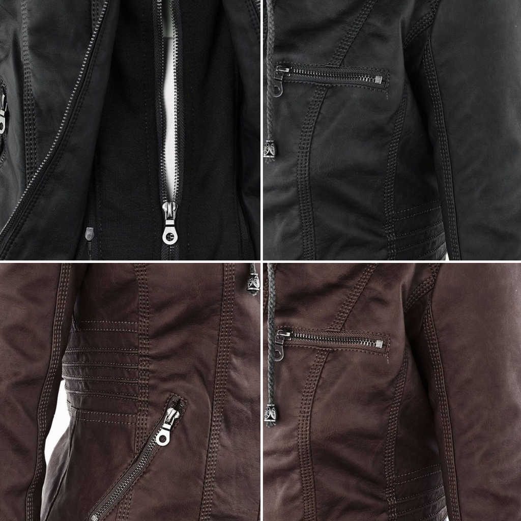 Flavia | Elegante chaqueta de cuero resistente y de alta calidad