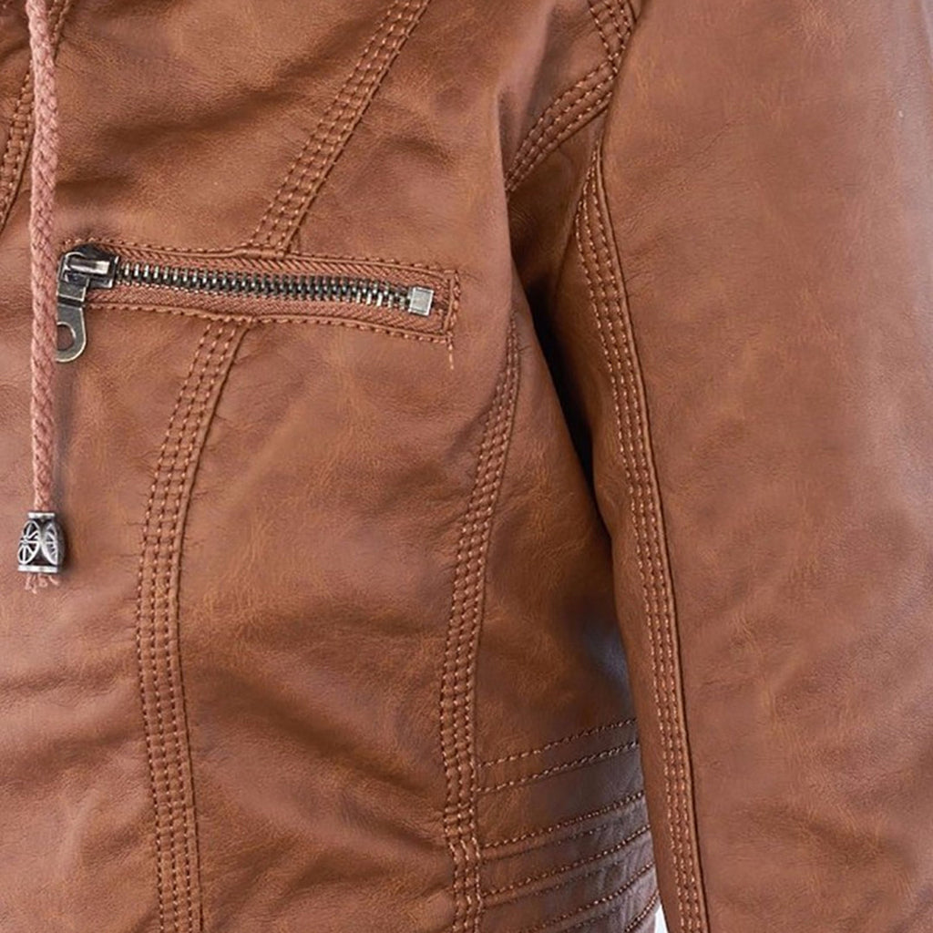 Flavia | Elegante chaqueta de cuero resistente y de alta calidad