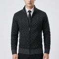 Chaqueta de punto para hombre con cremallera y cuello alto