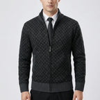 Chaqueta de punto para hombre con cremallera y cuello alto