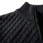 Chaqueta de punto para hombre con cremallera y cuello alto