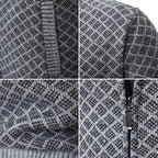 Chaqueta de punto para hombre con cremallera y cuello alto