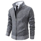 Chaqueta de punto para hombre con cremallera y cuello alto