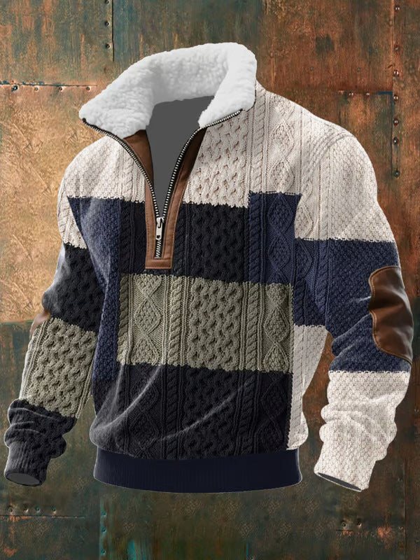 Jersey con cremallera, cuello alto y forro cálido
