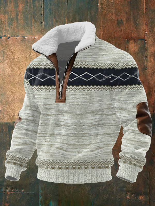 Sudadera con cremallera, cuello alto y forro cálido