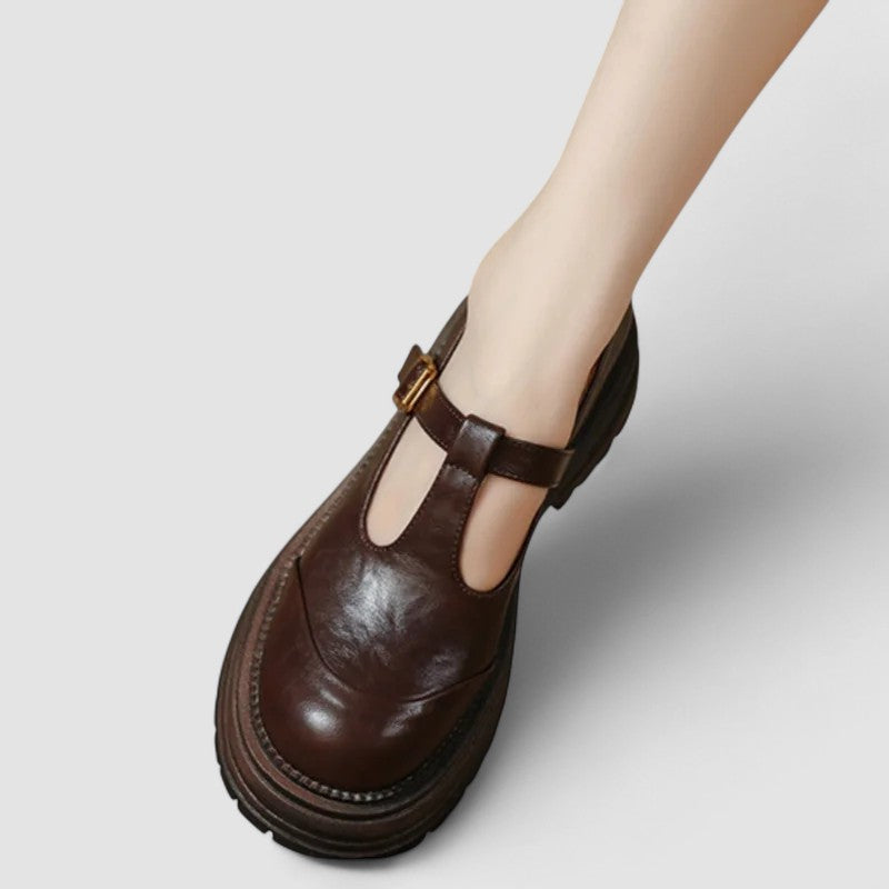 Olivia | Merceditas de piel con suela dentada