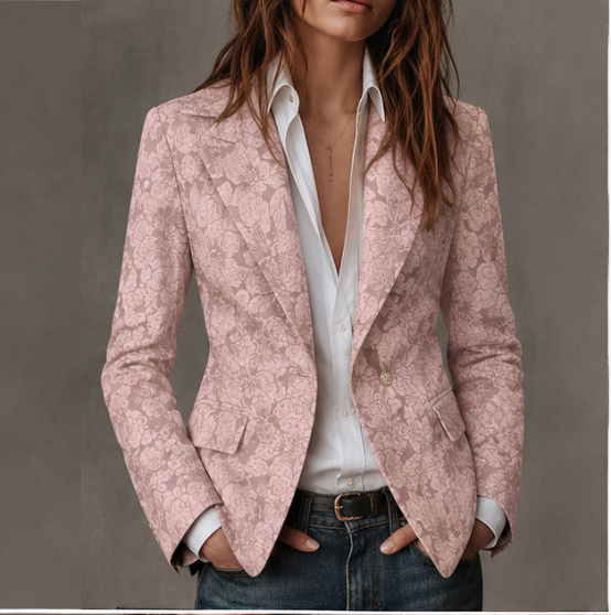 Estela | Elegante blazer entallado de jacquard de cachemira