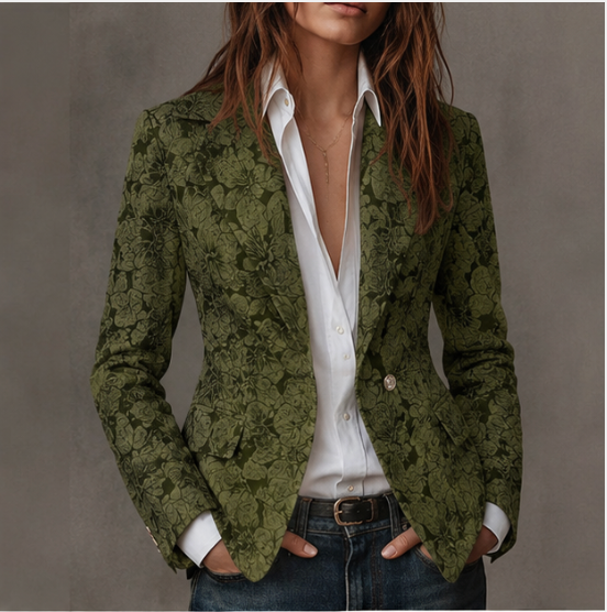 Estela | Elegante blazer entallado de jacquard de cachemira