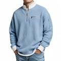 Jersey de hombre de punto waffle con media cremallera – Elegante y cómodo