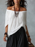 Alba | Conjunto blanco con hombros descubiertos