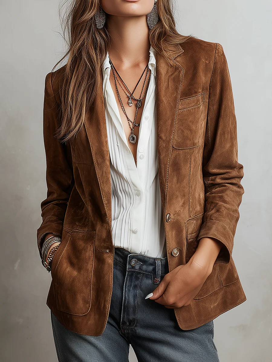 Marcela | Elegante blazer vintage marrón