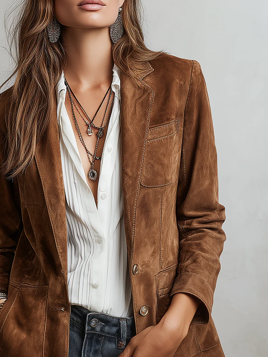 Marcela | Elegante blazer vintage marrón