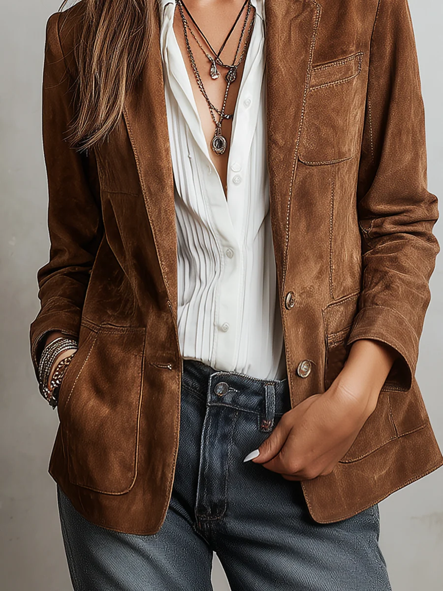 Marcela | Elegante blazer vintage marrón