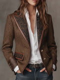 Gisela | Blazer elegante con paneles y estampado de espiga