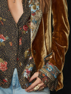 Marcelina | Elegante blazer vintage de patchwork con estampado floral