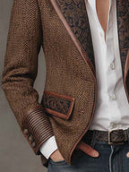 Gisela | Blazer elegante con paneles y estampado de espiga