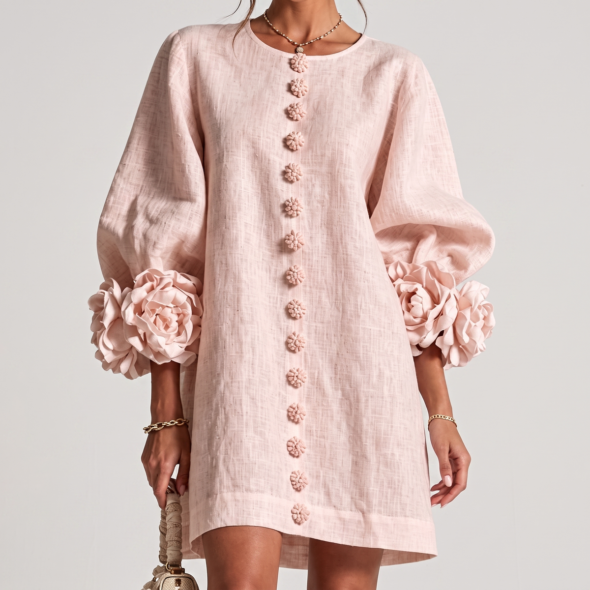 Celia | Vestido floral con relieve texturizado