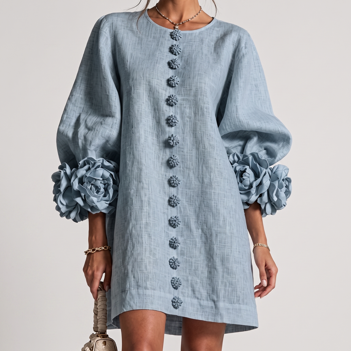 Celia | Vestido floral con relieve texturizado