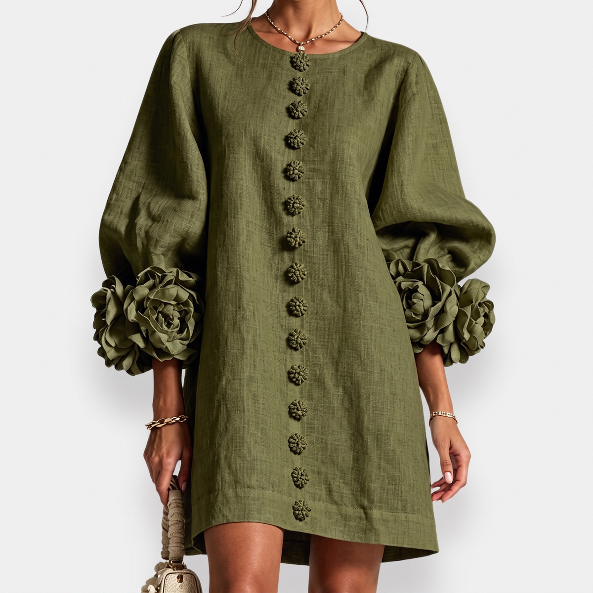 Celia | Vestido floral con relieve texturizado