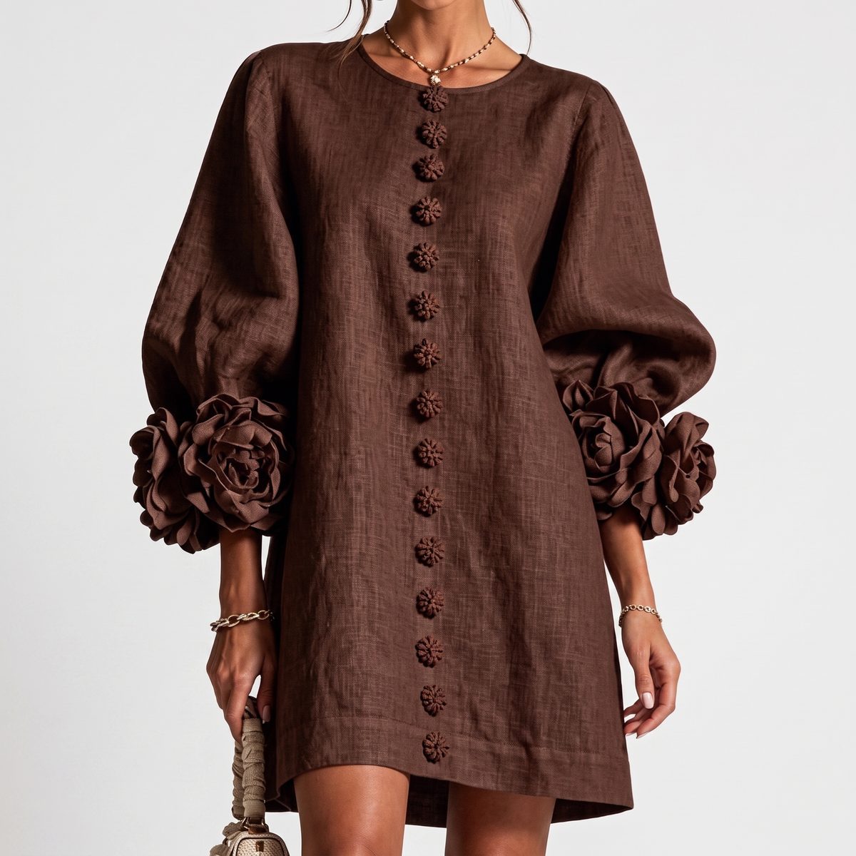 Celia | Vestido floral con relieve texturizado