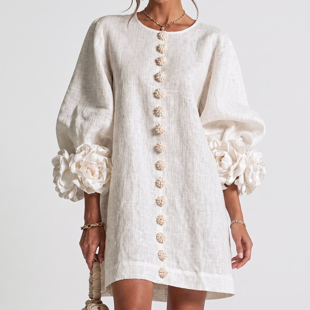 Celia | Vestido floral con relieve texturizado