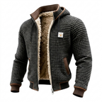 Chaqueta retro elegante con capucha y cierre de cremallera