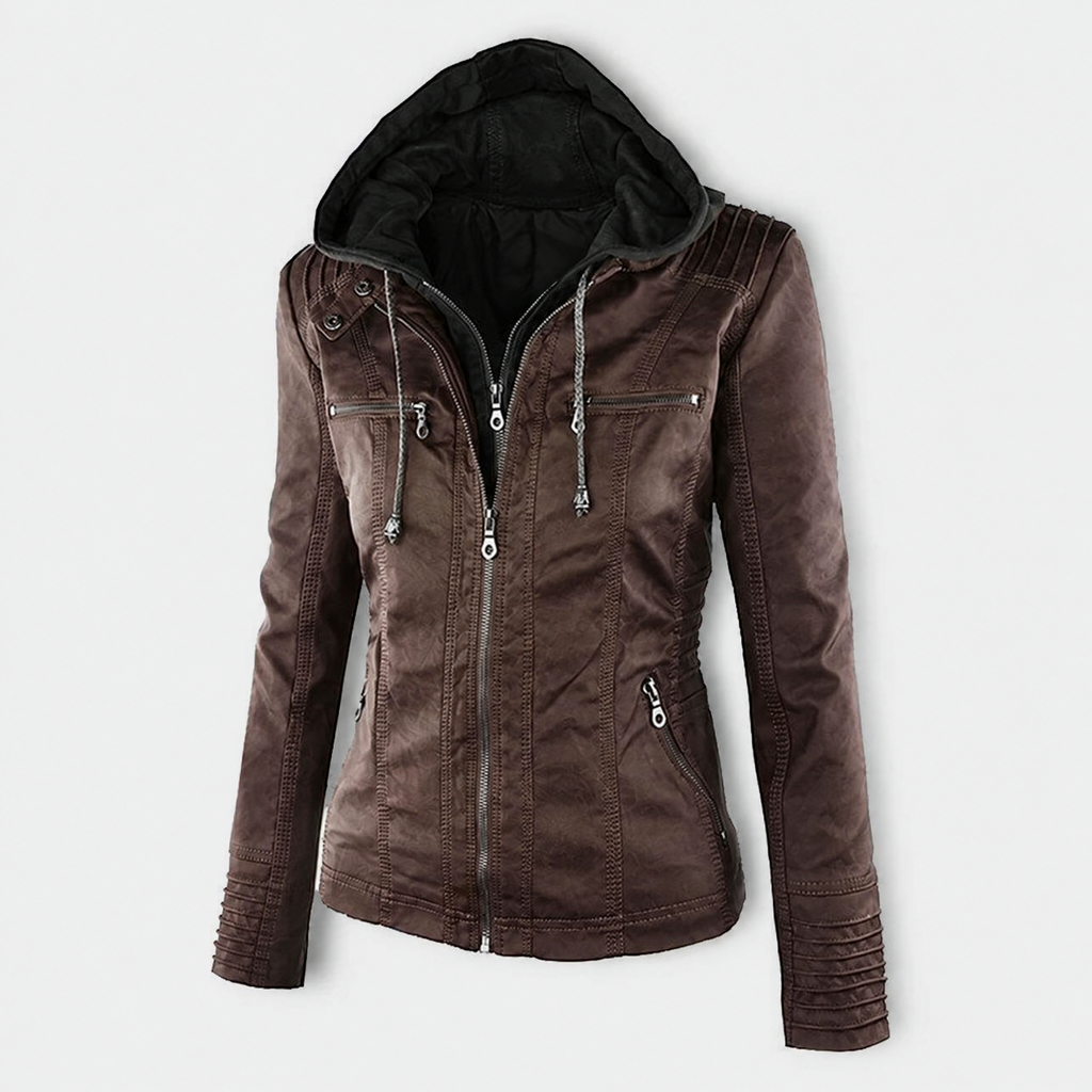 Flavia chaqueta con capucha marrón oscuro
