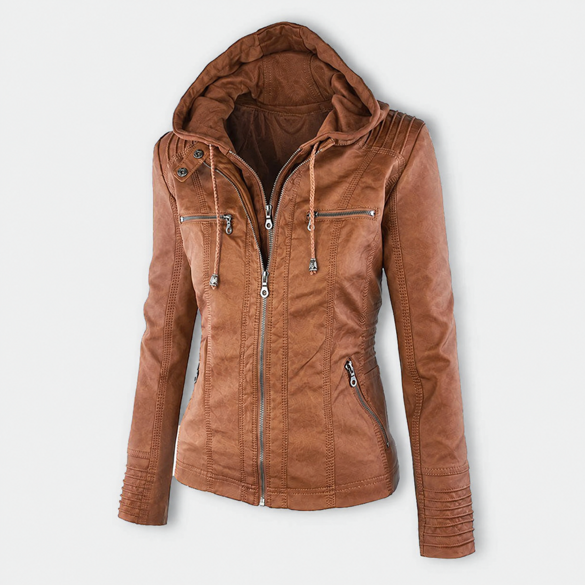 Flavia chaqueta con capucha marrón claro