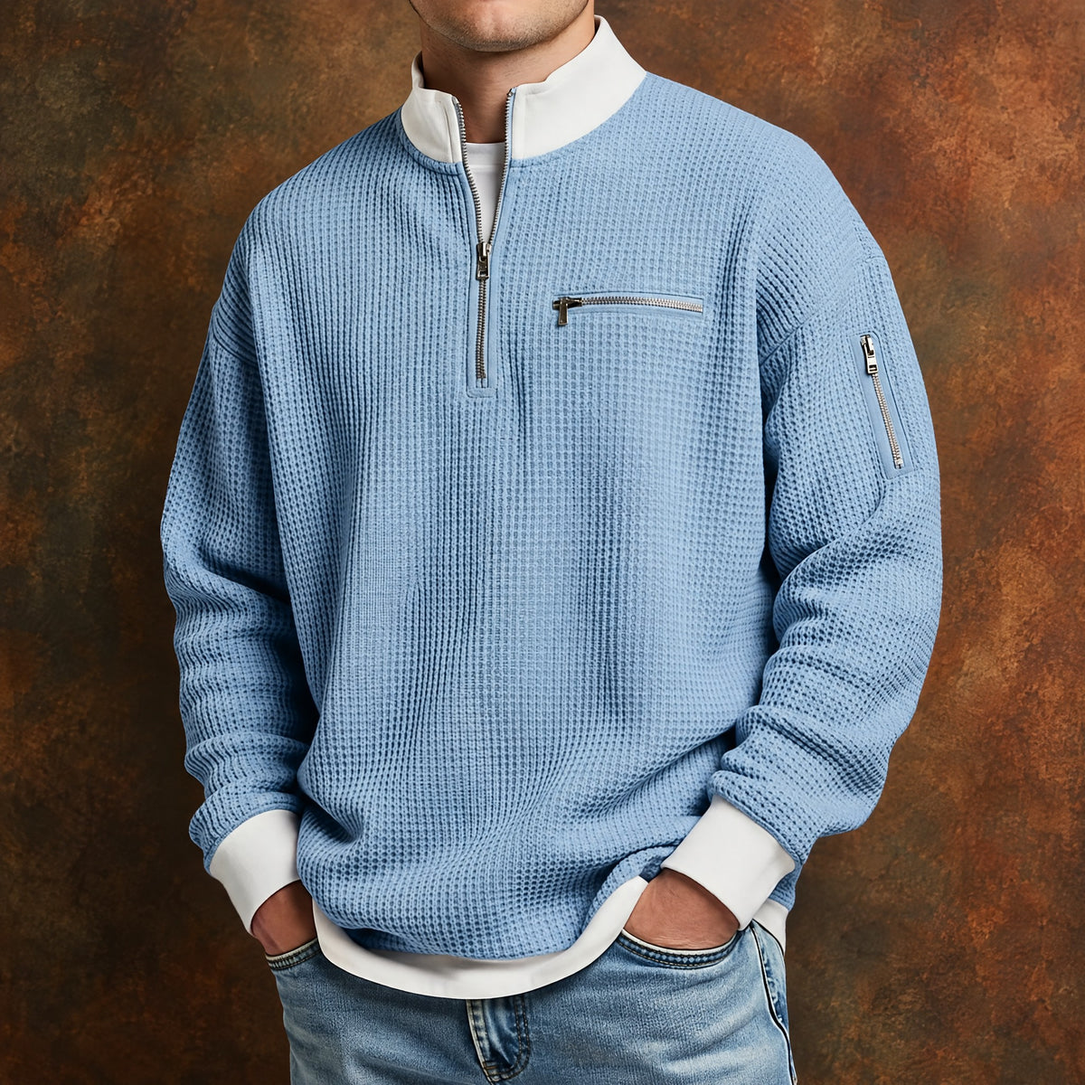 Jersey de hombre de punto waffle