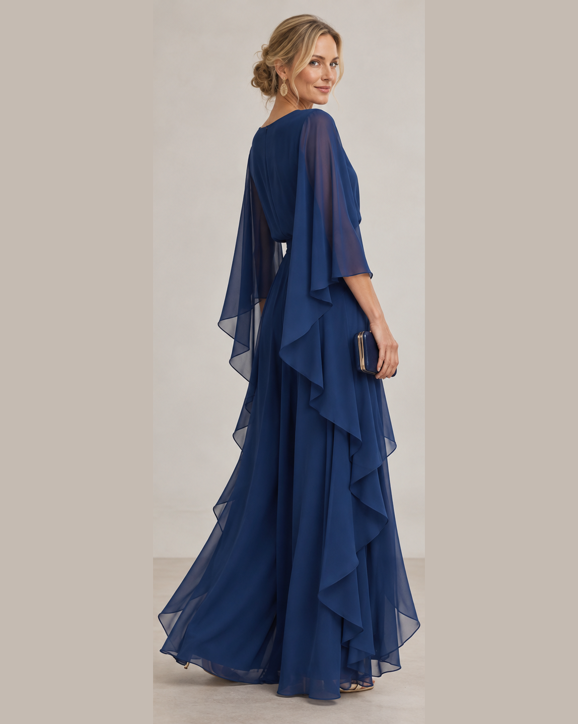 Conjunto Lázaro azul marino - vista trasera