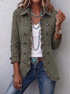 Faustina | Chaqueta utilitaria bohemia con bordados florales