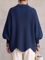 Victoria | Elegante cárdigan oversize con botones dorados efecto joya
