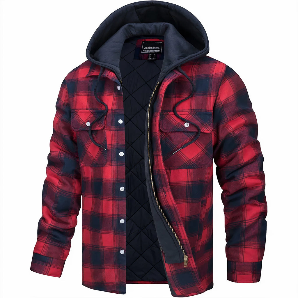 Kevin | Chaqueta de cuadros con cremallera